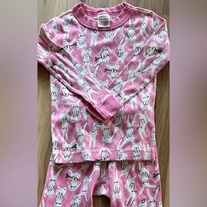 Hanna Andersson Pink Bunny Two-Piece Pajama Set